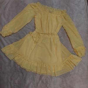 Off the shoulder yellow dress
